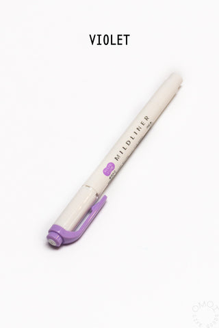 White midliner pen with purple accents on a white background, labeled 'VIOLET'.