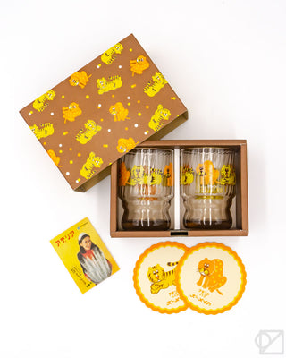 ADERIA Retro Stacking Glass Set Zoo Mates