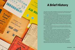 Vintage Mah Jong game books with text on a light blue background