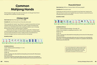 Sheet of paper with text and icons explaining different Mahjong hands
