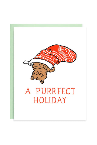 Purrfect Holiday Cat Card