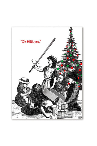 Christmas Sword Greeting Card