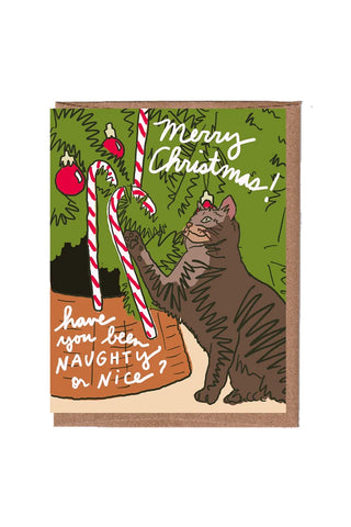 Scratch & Sniff Candy Cane Cat Christmas Card