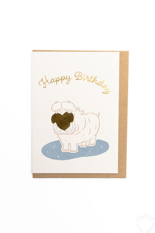 Hippo Love Birthday Greeting Card
