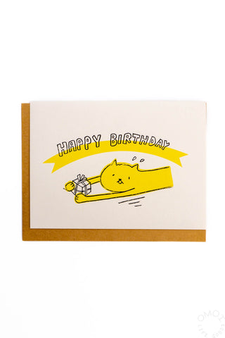 Gift Grab Cat Birthday Card