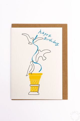 Ice Cream Doves Birthday Card