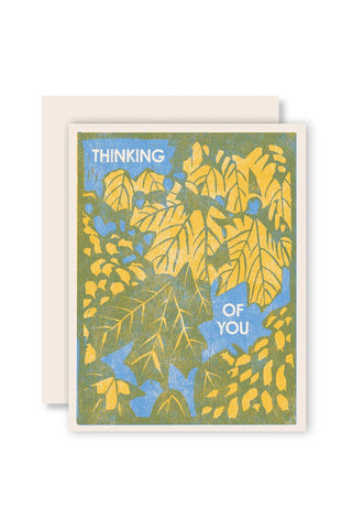 Thinking of You Autumn Leaves Letterpress Card