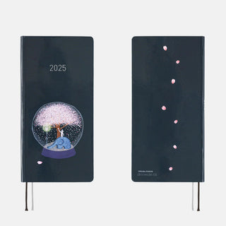 Hobonichi Techo 2025 WEEKS Hiroko Kubota Planner Night Cherry Blossom Snow Globe