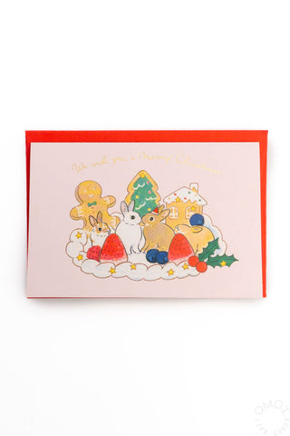 Rabbit Party Pop-Up Christmas Card