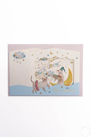 Tocoro Comugi Dreamy Cats Standing Pop Up Card