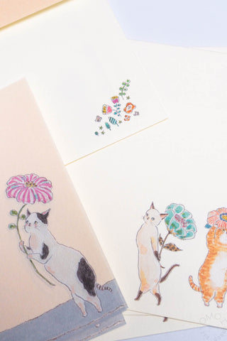 Tocoro Comugi Floral Cats Letter Set