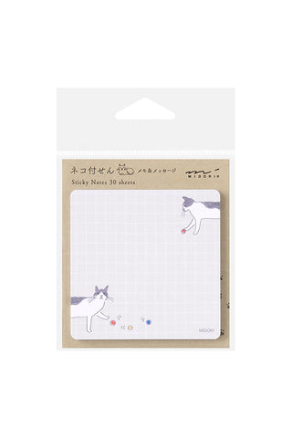 Midori Die-Cut Sticky Notes Koizumi Ball and Cat