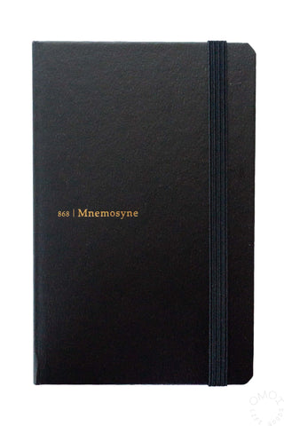 mnemosyne A6 hardcover notebook in black on a white background