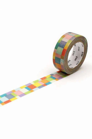 Colorful mosaic pattern on a washi tape