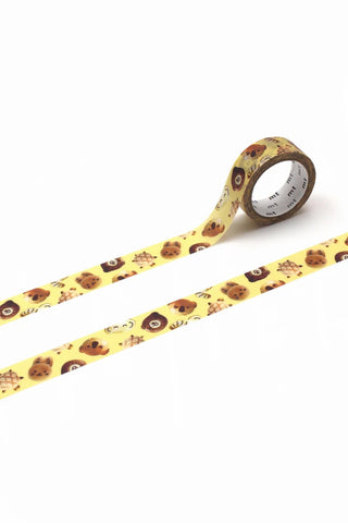 Roll of decorative tape with animal bread pattern on a white background