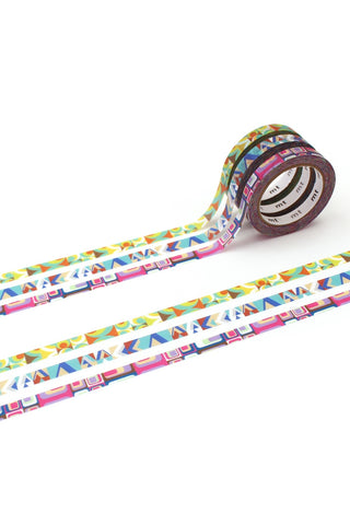 Set of three washi tapes with retro designs
