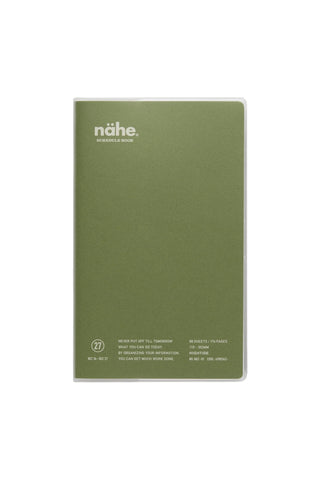 nähe 2027 B6 Slim Weekly Vertical Planner Khaki