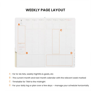 nähe 2027 B6 Slim Weekly Vertical Planner Khaki