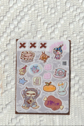 Love Letter opaque clear sticker sheet on a white lace background
