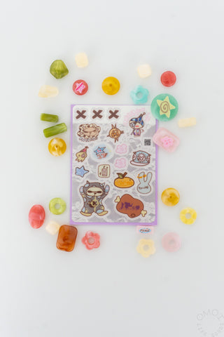 Love Letter sticker sheet on a white background with colorful beads