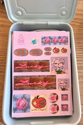 nonalouie Lucky in Love Sticker Sheet (Pink)