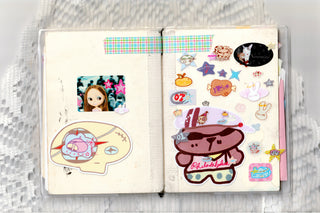 Open MD notebook decorated with Nonalouie stickers