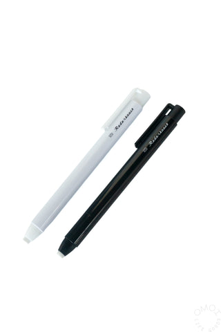 Mechanical eraser pen set with white and black barrels