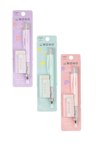 Tombow MONO Graph Pastel Mechanical Pencil + Eraser Set