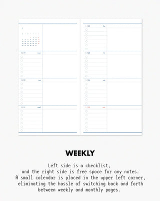 twenty, twenty-six. 2026 Mini Weekly Planner