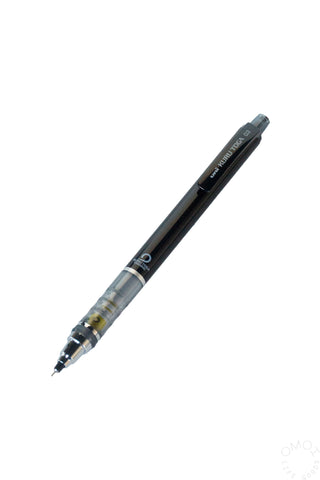 Black mechanical pencil with clear grip and metal lead tip