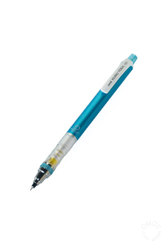 Blue mechanical pencil with 0.3mm marking, clear grip and metal lead tip