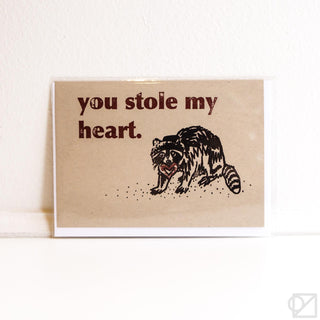 Thieving Heart Raccoon Card
