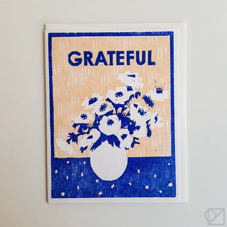 Grateful for Anemonies Letterpress Card