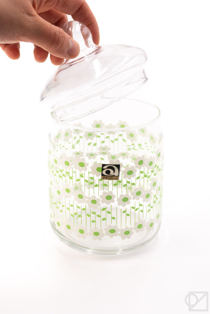 ADERIA Retro Candy Jar with Glass Lid Baby's Breath – Omoi Life Goods