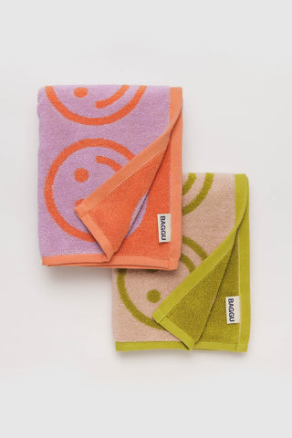 BAGGU Hand Towel Set of 2 Happy Lilac Ochre