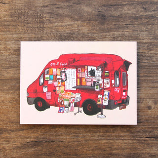 Fox With Its Red Snack Van Postcard