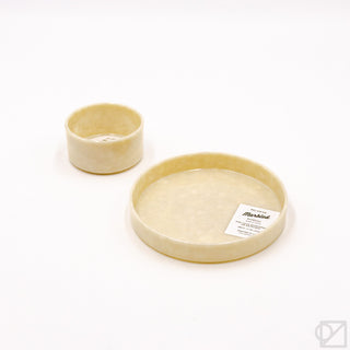Melamine Marbled Circle Desk Trays Ivory