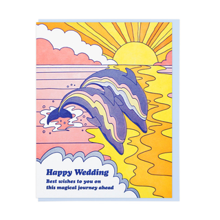 Happy Wedding Dolphins Greeting Card