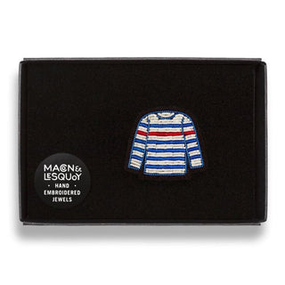 Macon & Lesquoy Hand Embroidered Pin Striped Shirt