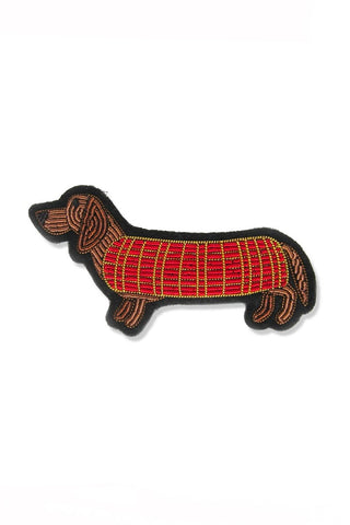 Macon & Lesquoy Hand Embroidered Pin Dachshund