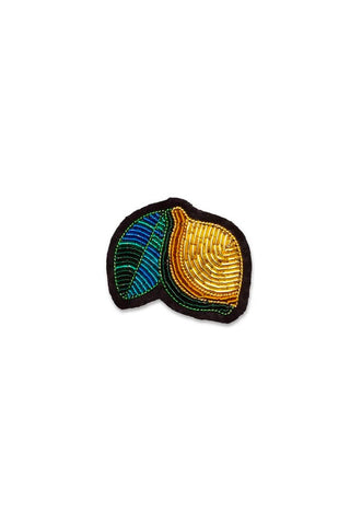 Macon & Lesquoy Hand Embroidered Pin Lemon