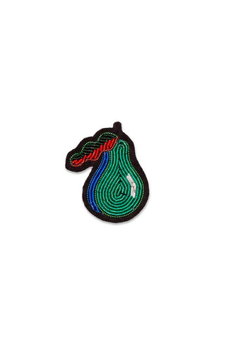 Macon & Lesquoy Hand Embroidered Pin Pear