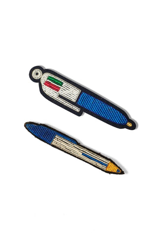 Macon & Lesquoy x BIC Hand Embroidered Pin Set Pen Duo