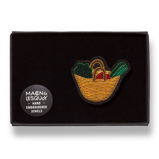 Macon & Lesquoy Hand Embroidered Pin Basket
