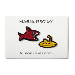 Macon & Lesquoy Embroidered Patch Shark & Submarine