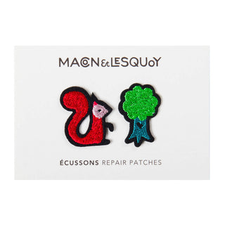 Macon & Lesquoy Embroidered Patch Squirrel & Tree