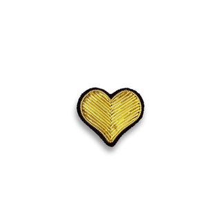Macon & Lesquoy Hand Embroidered Pin Gold Heart