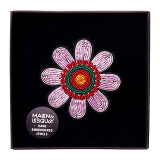 Macon & Lesquoy Hand Embroidered Pin Passion Flower