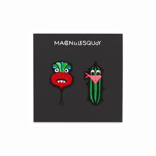 Macon & Lesquoy Embroidered Patch Set Masked Cucumber & Beetroot