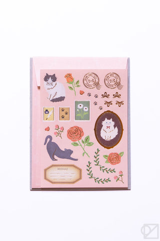 Midori Collage Letter Set Cat